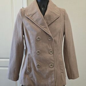 Women's Tan Double-Breasted Coat